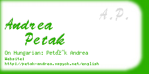 andrea petak business card